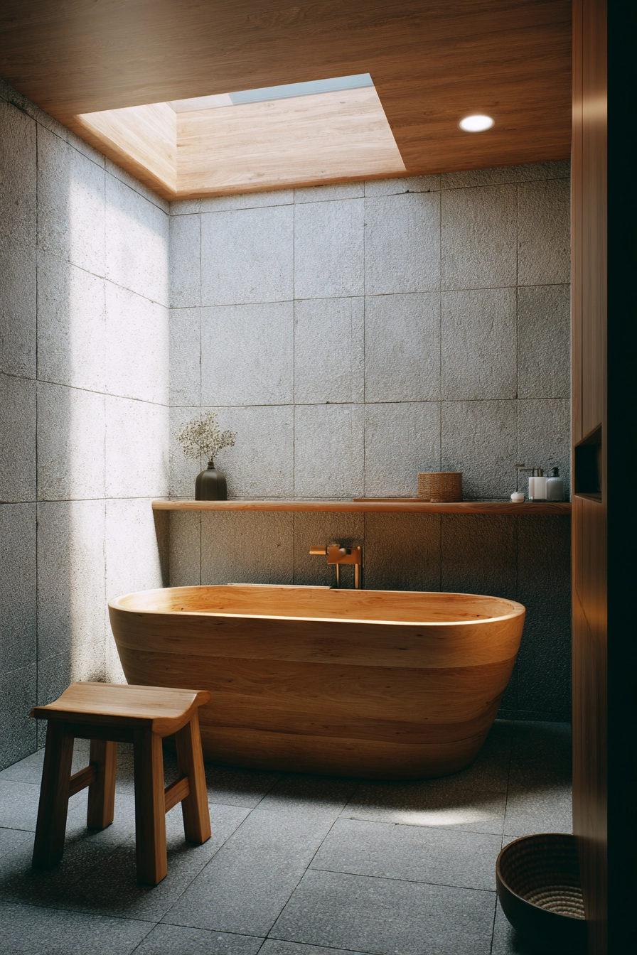 Japandi style bathroom 29