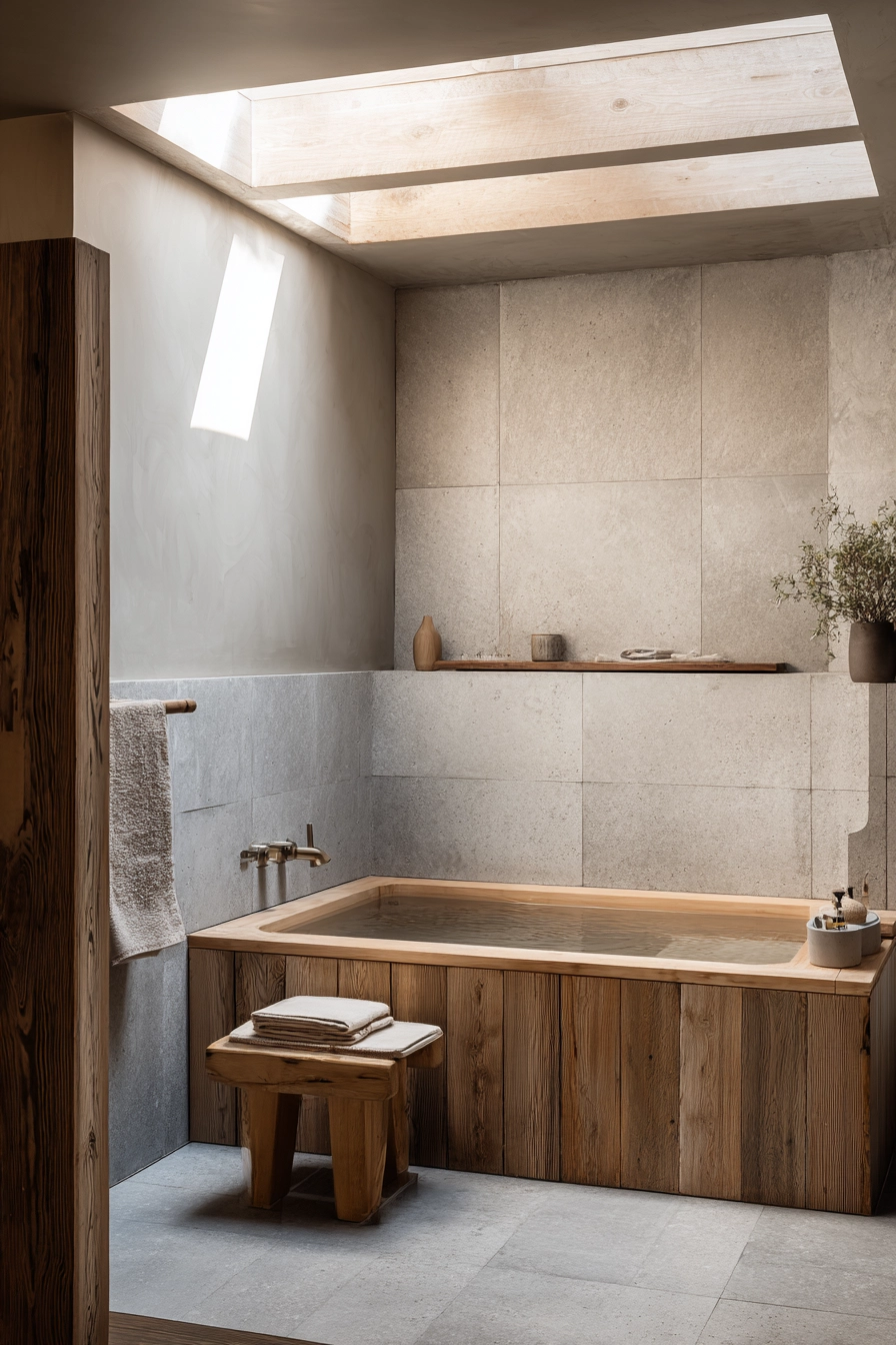 Japandi style bathroom 32
