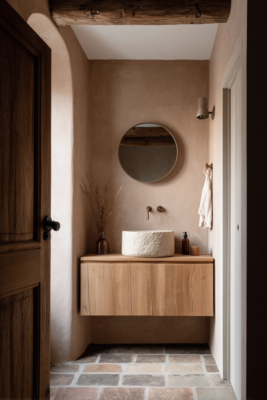 Japandi style bathroom 33