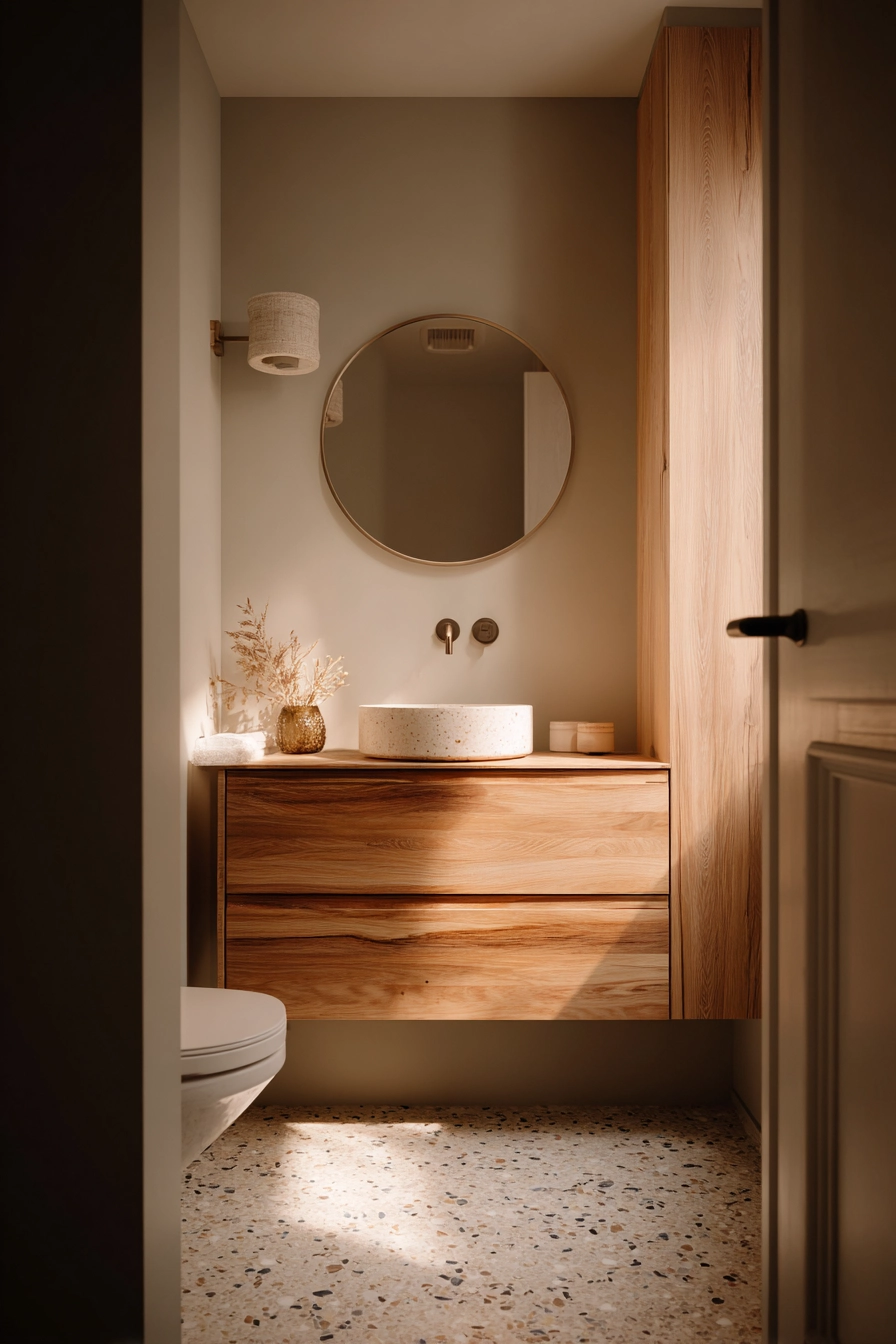 Japandi style bathroom 36