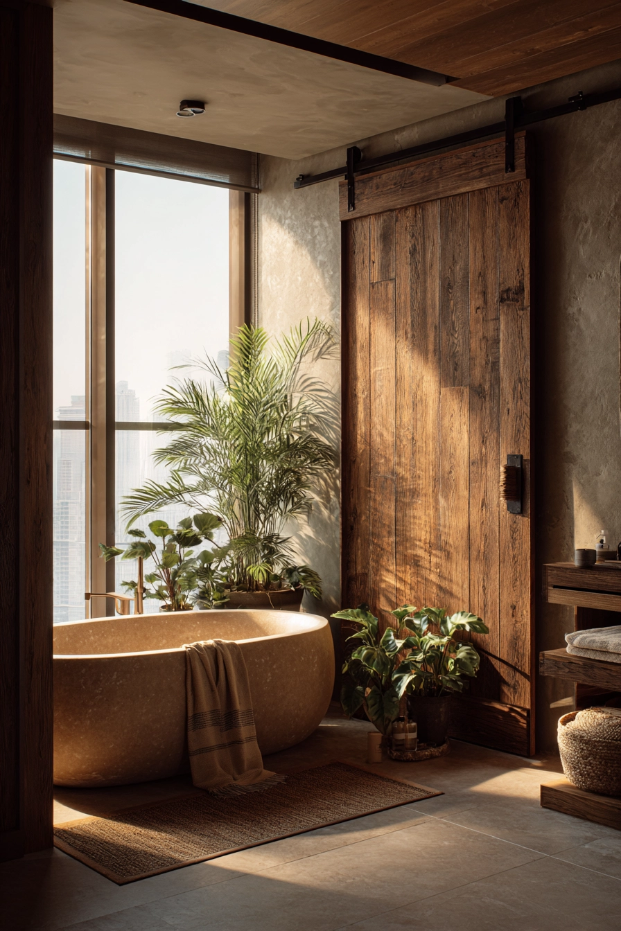 Japandi style bathroom 37