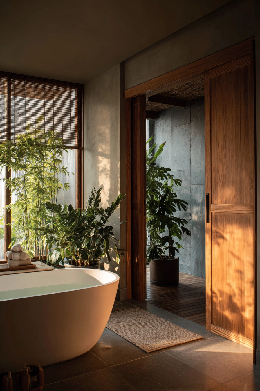 Japandi style bathroom 39