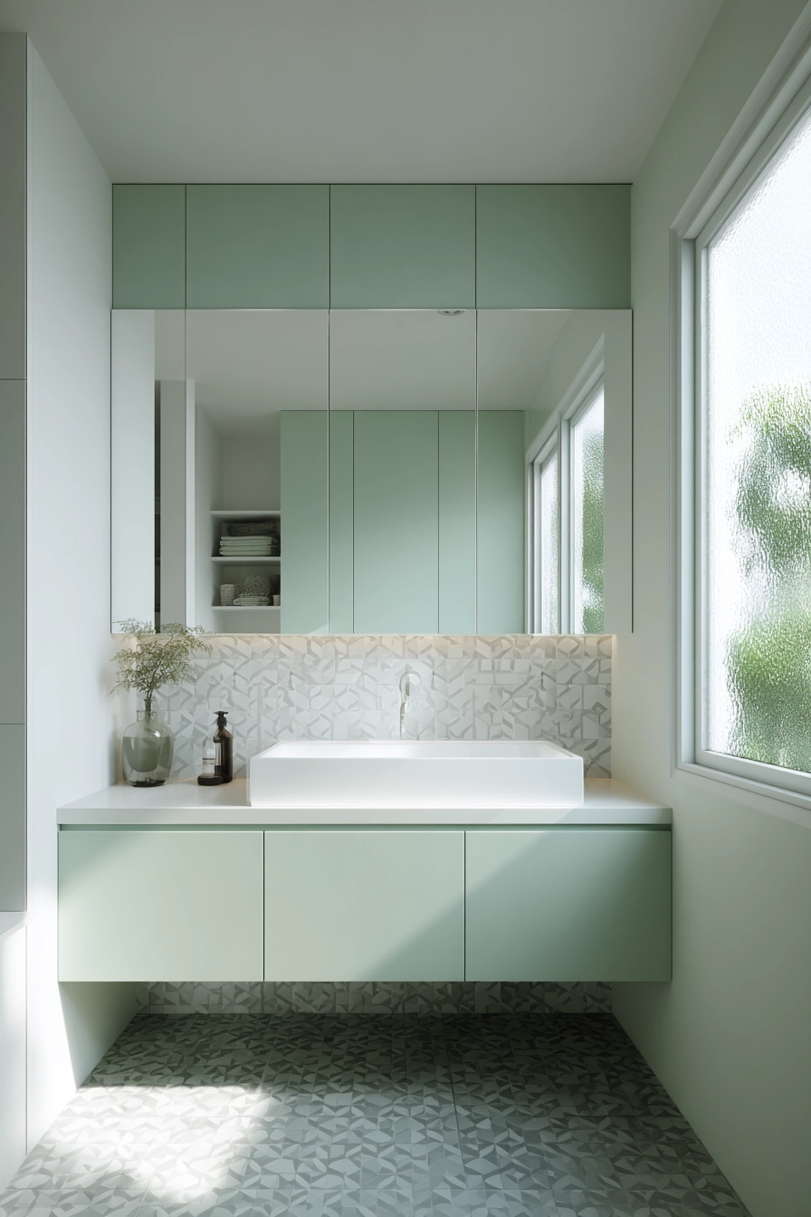 Light green bathroom 16