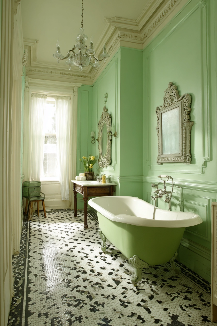 Light green bathroom 34