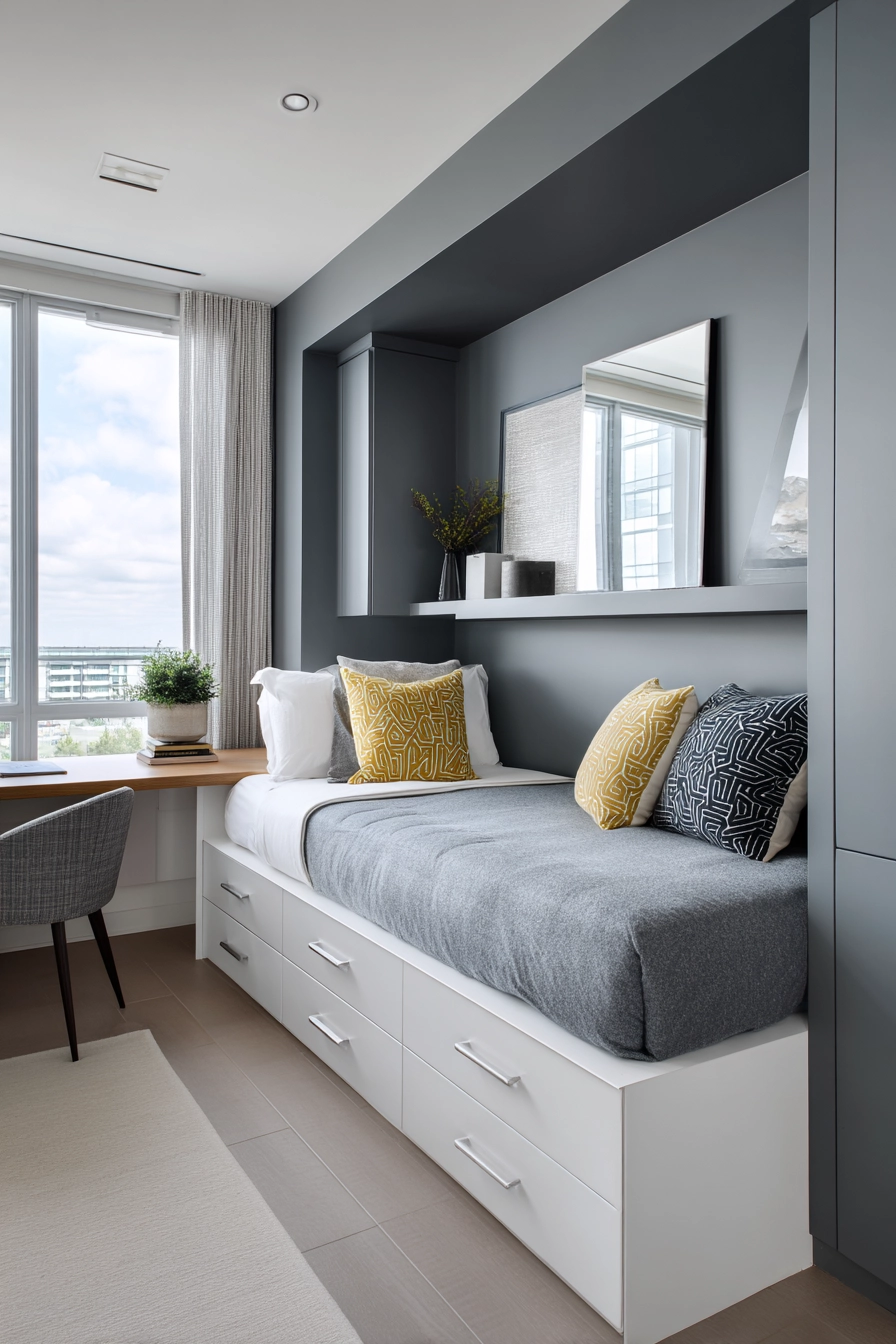 Space saving furniture bedroom 28