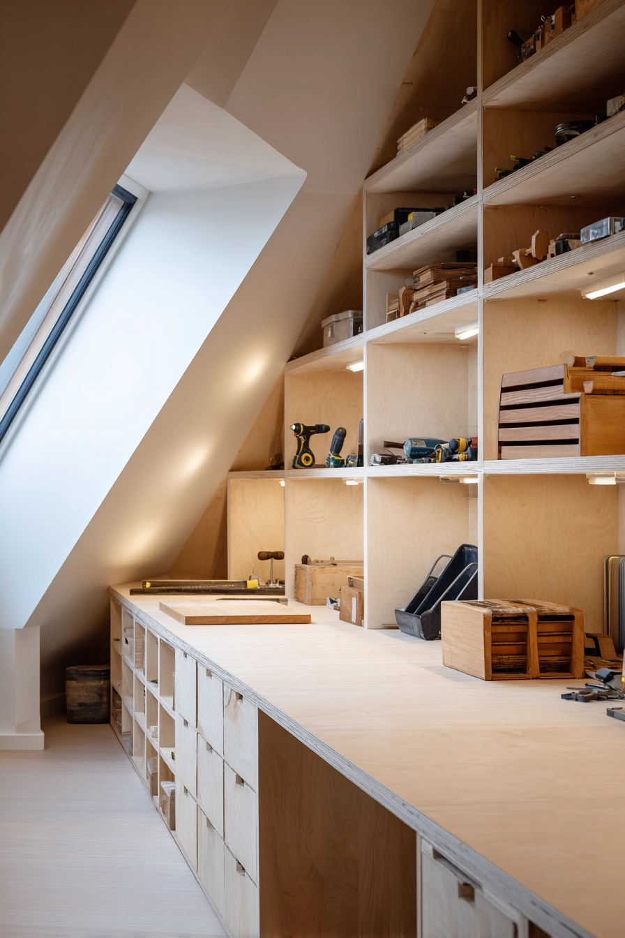 attic storage shelves 32