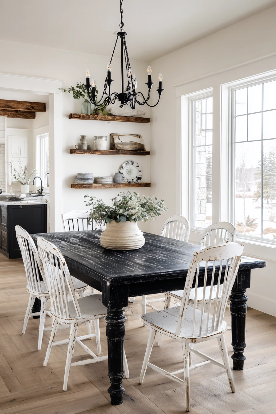 black and white dining room 10