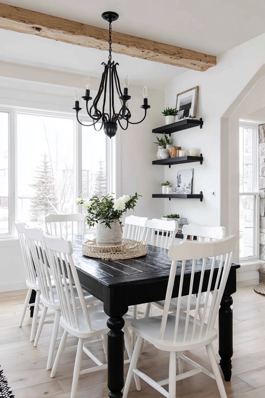 black and white dining room 11
