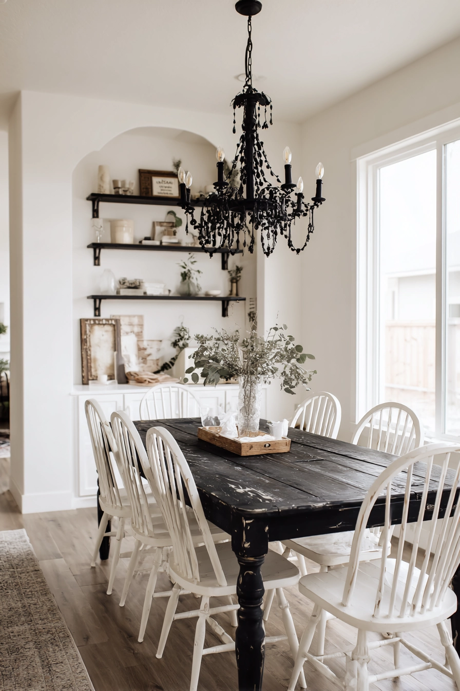 black and white dining room 12