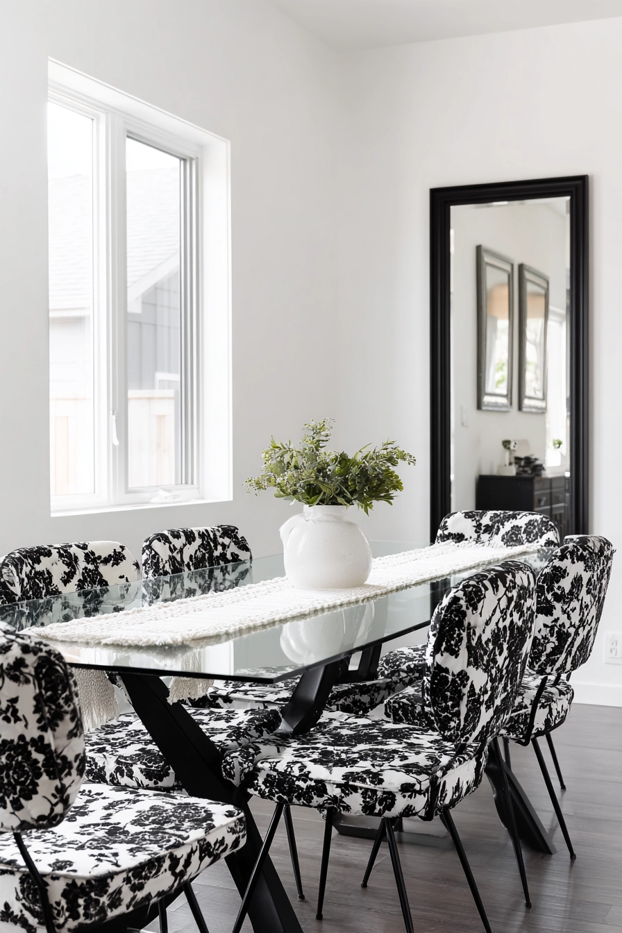 black and white dining room 13