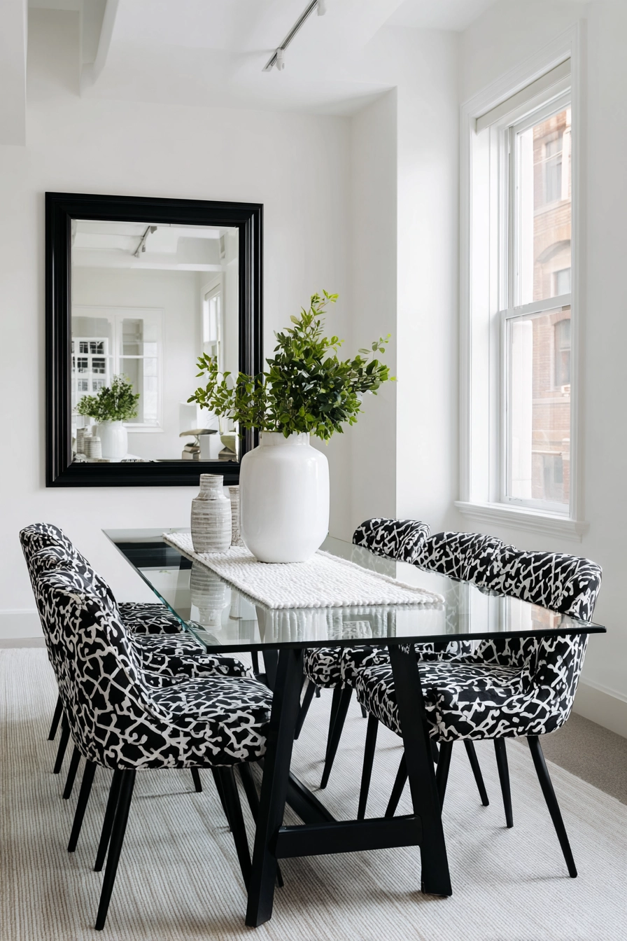black and white dining room 14