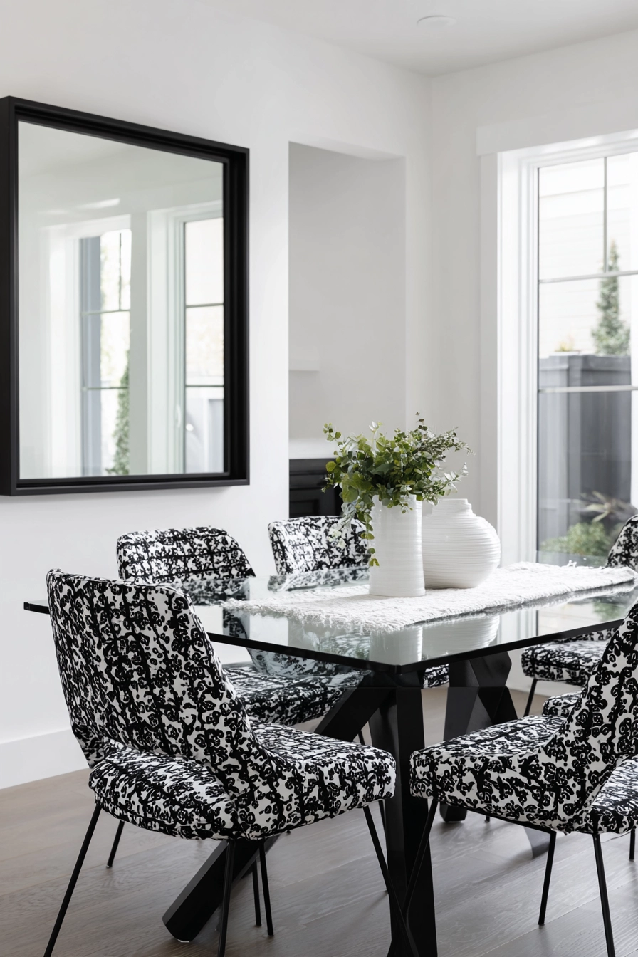 black and white dining room 16