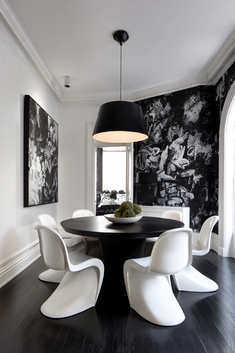 black and white dining room 20
