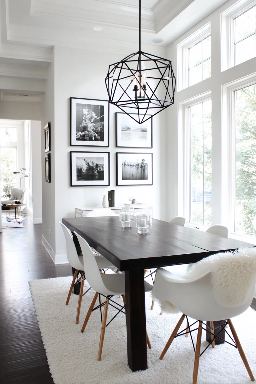 black and white dining room 21