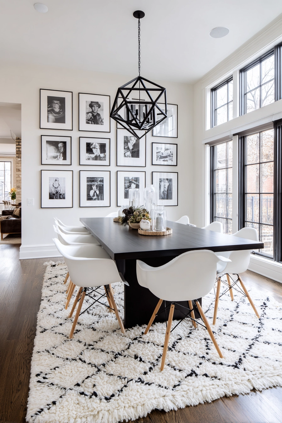 black and white dining room 22