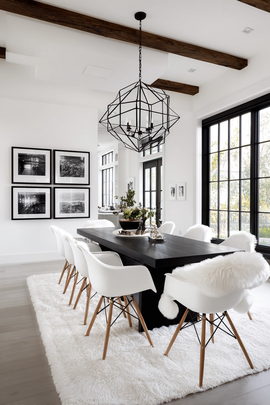 black and white dining room 23