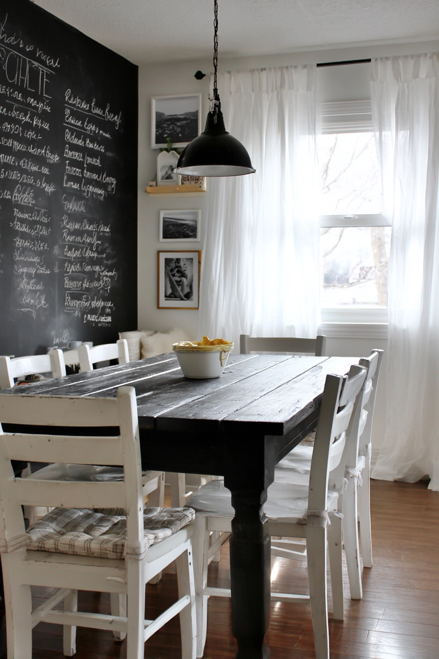 black and white dining room 25