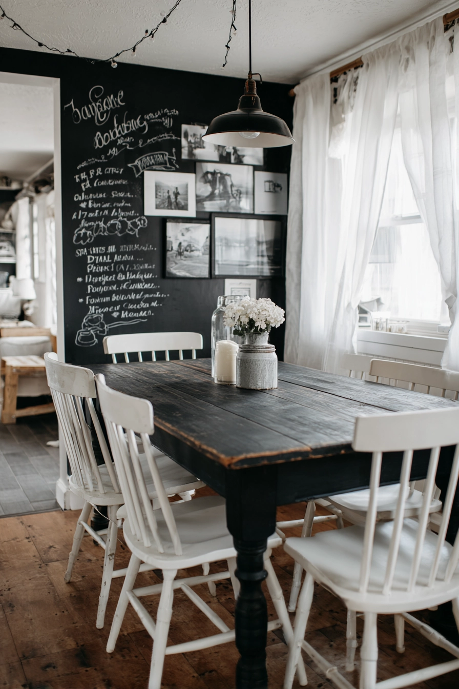 black and white dining room 26