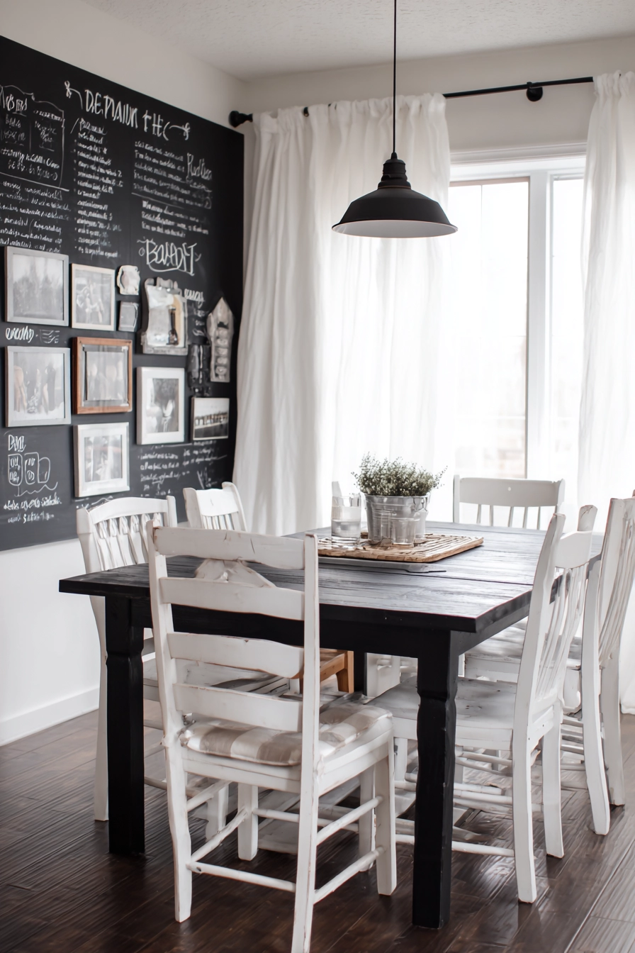 black and white dining room 27