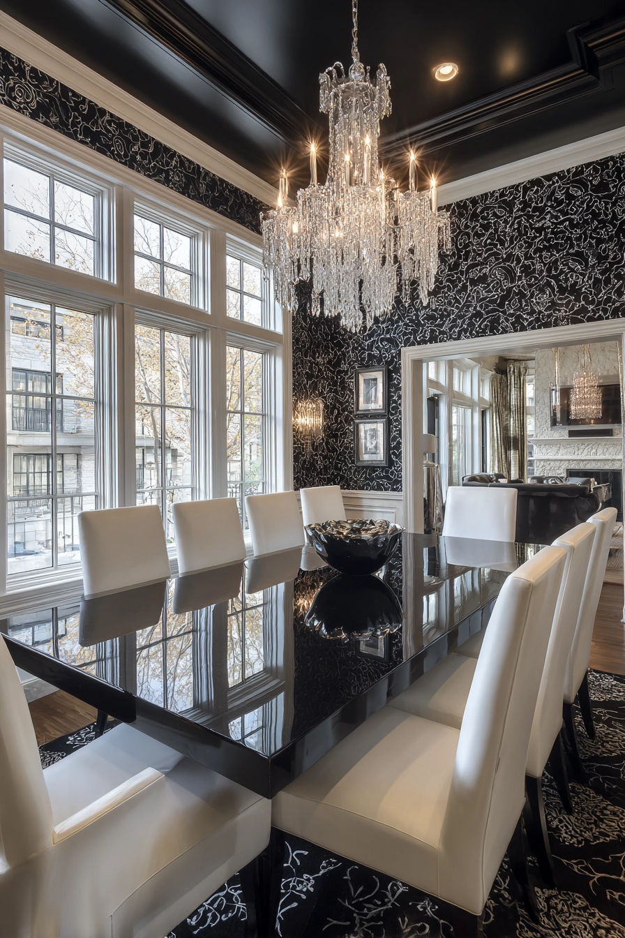 black and white dining room 29