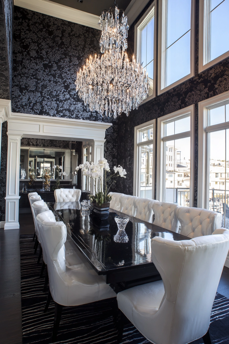 black and white dining room 31