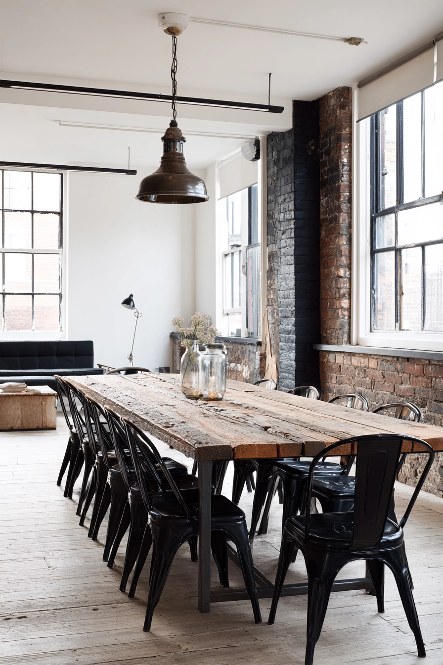 black and white dining room 34