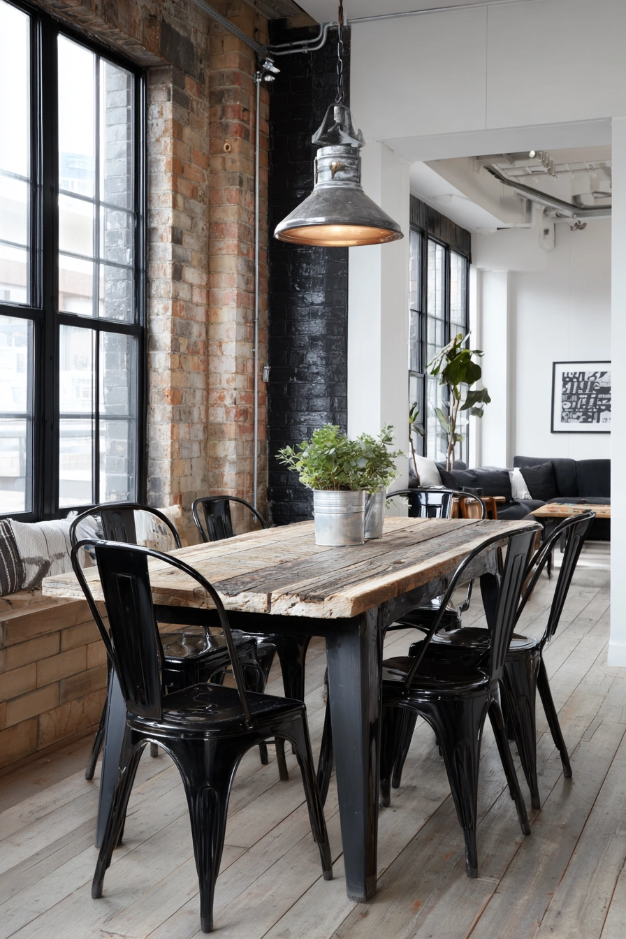 black and white dining room 36