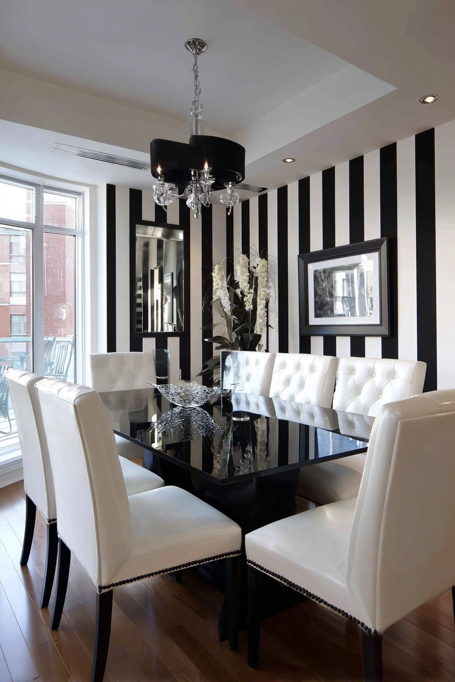 black and white dining room 37