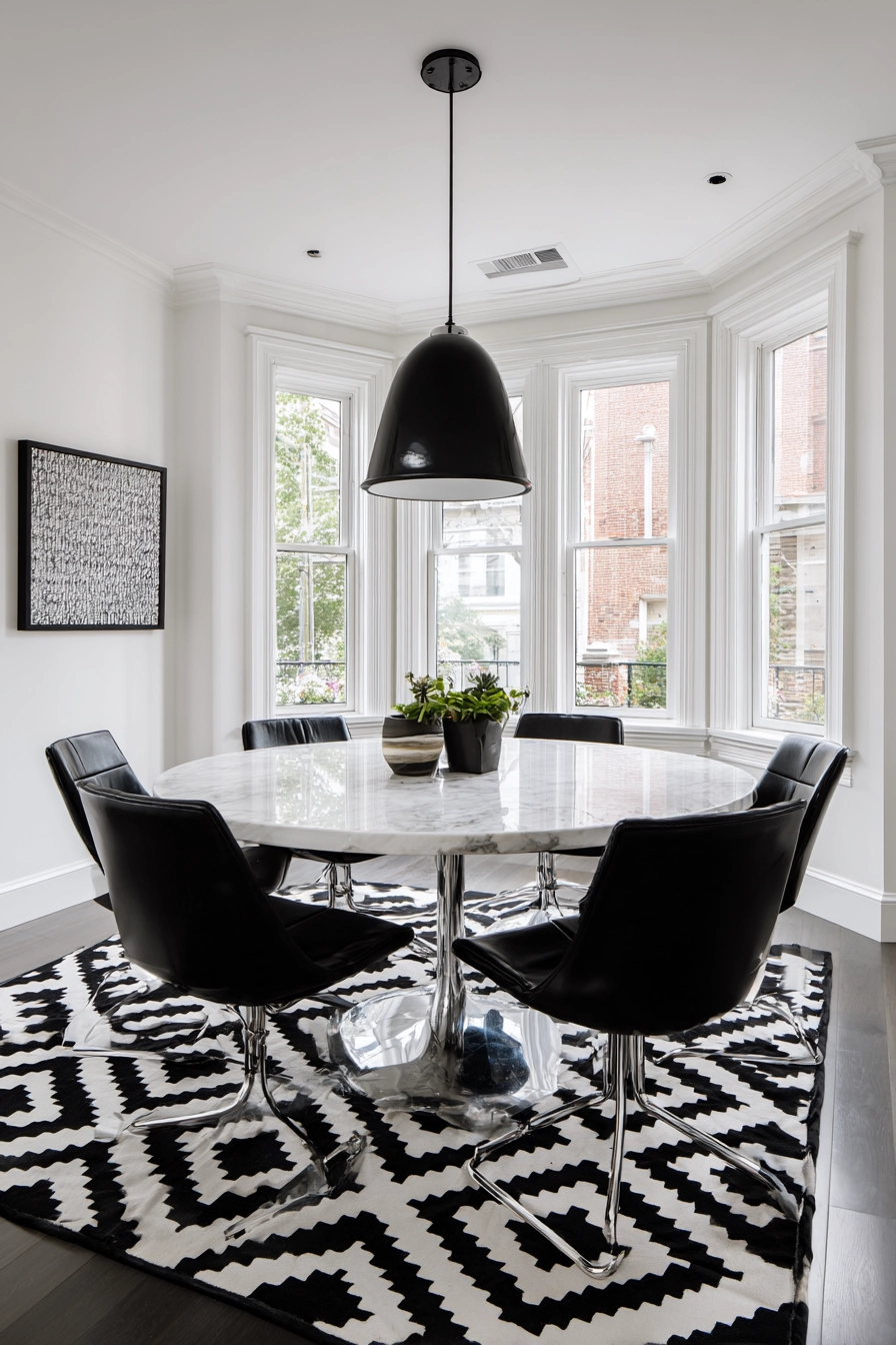 black and white dining room 4
