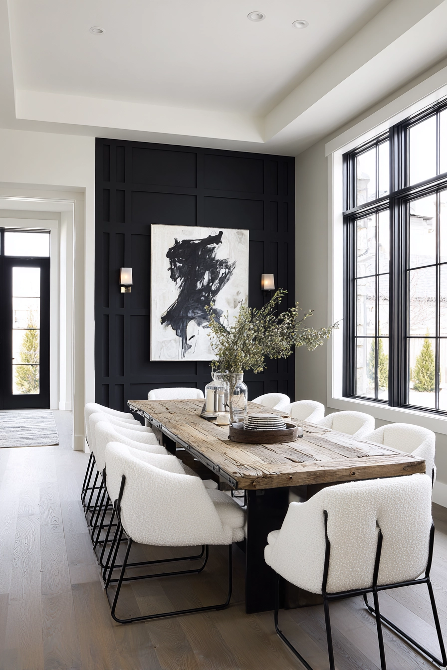 black and white dining room 5