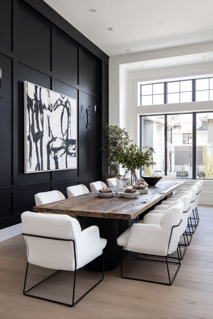 black and white dining room 6