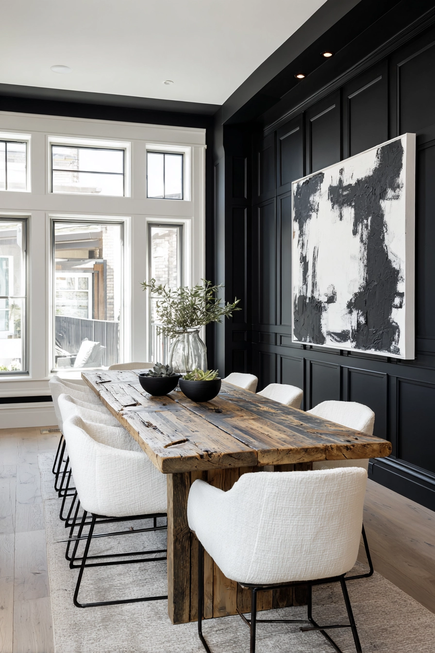 black and white dining room 7