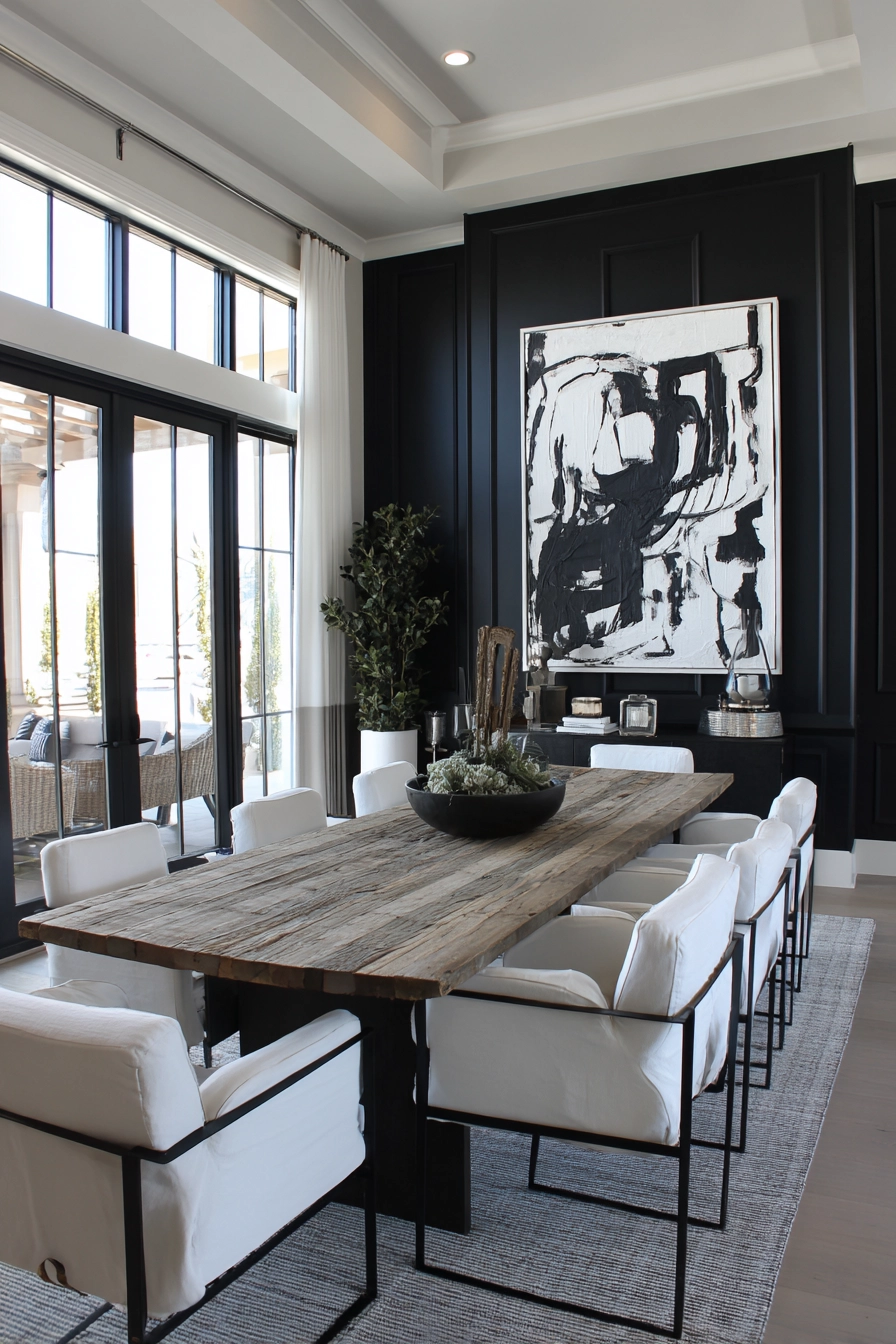 black and white dining room 8