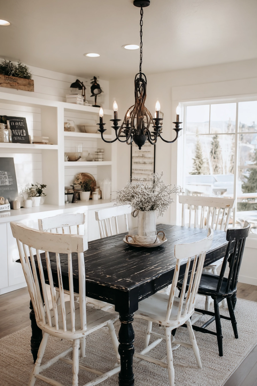 black and white dining room 9
