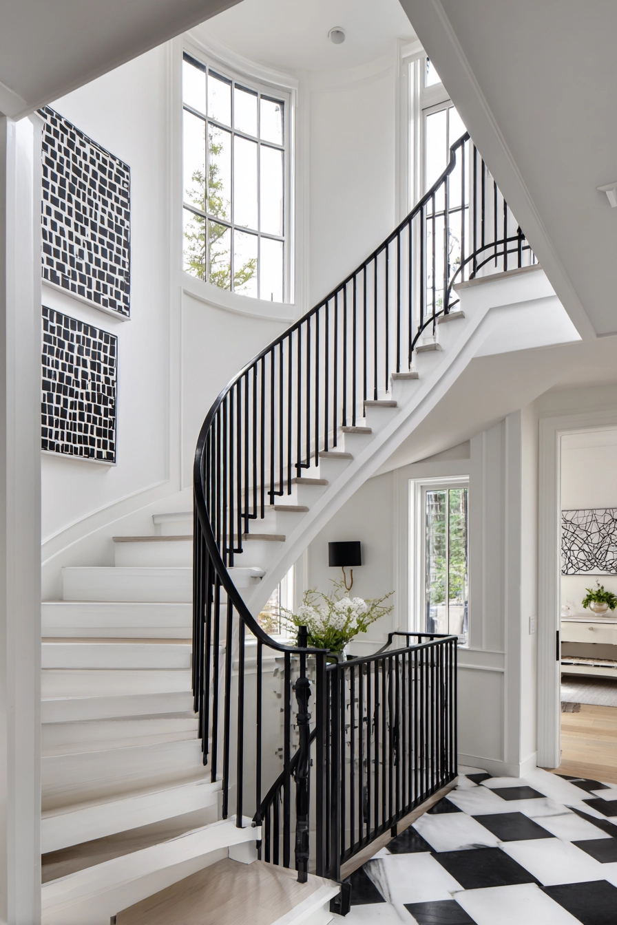 black and white staircase 1