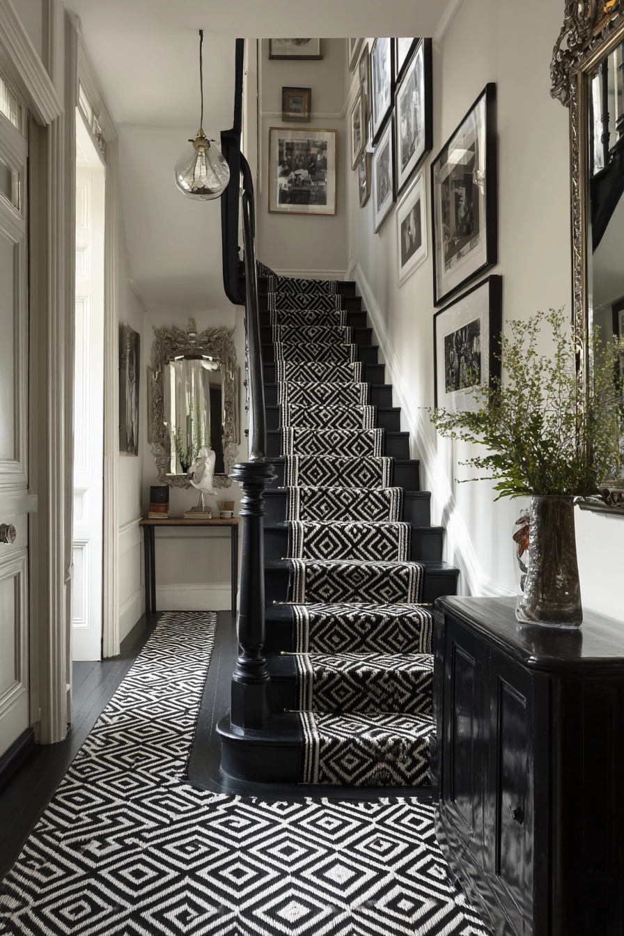 black and white staircase 14