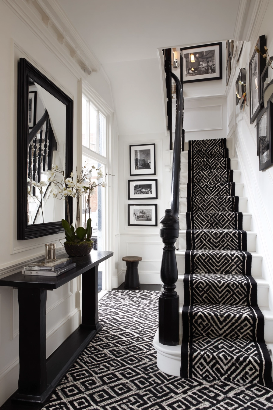 black and white staircase 15