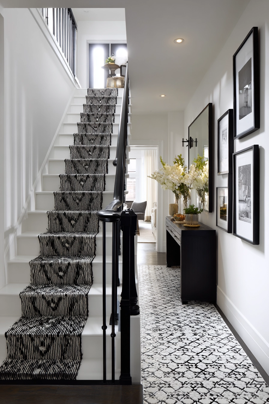 black and white staircase 16