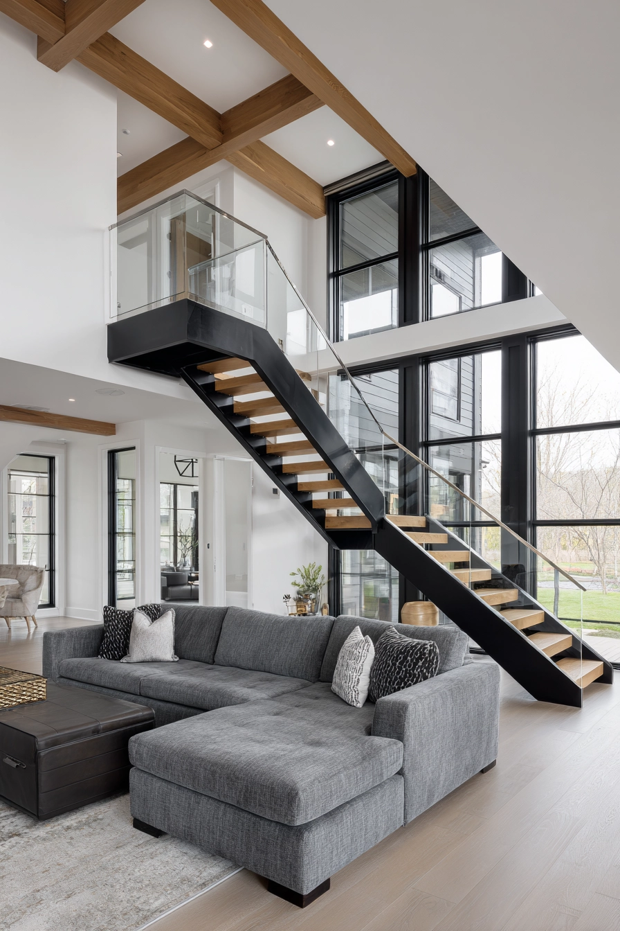 black and white staircase 17