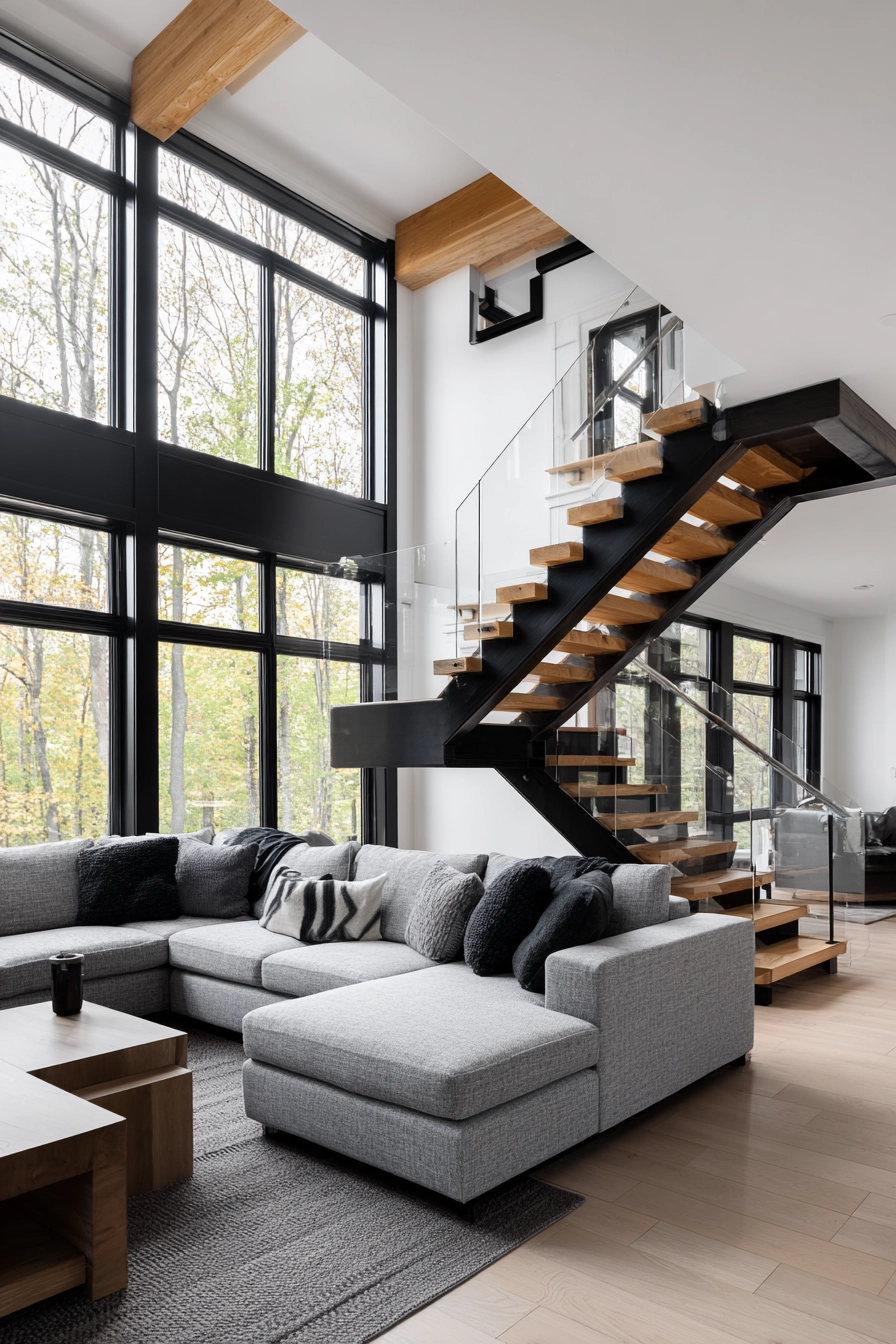 black and white staircase 18
