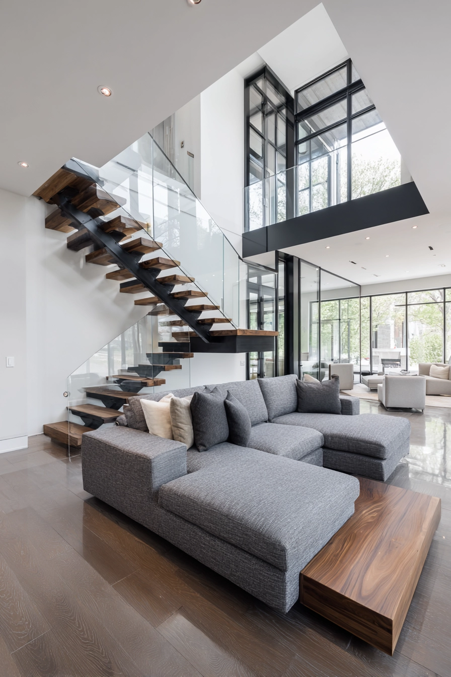 black and white staircase 19