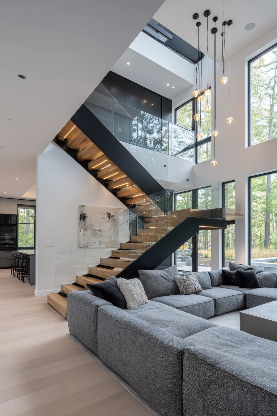 black and white staircase 20