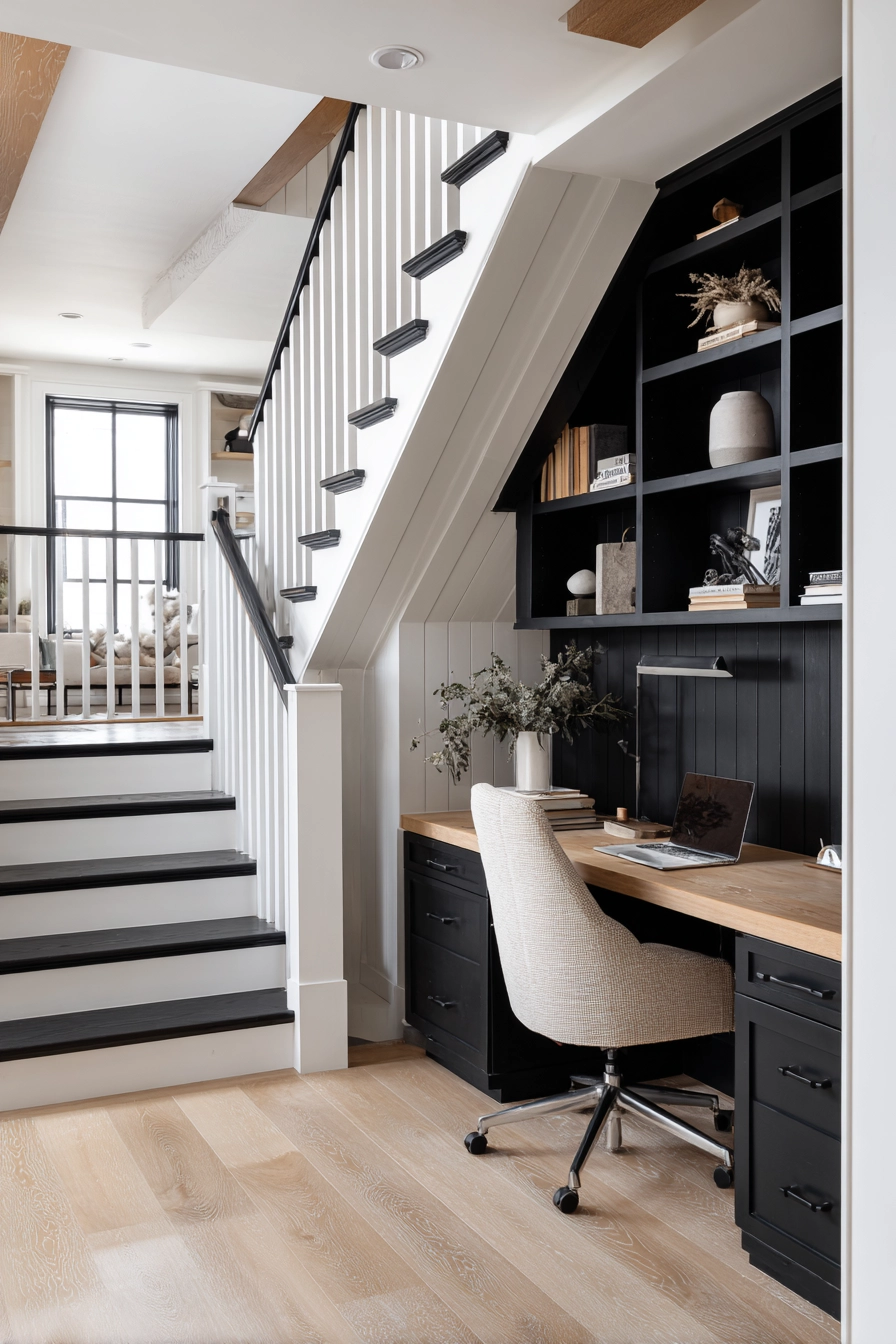 black and white staircase 22