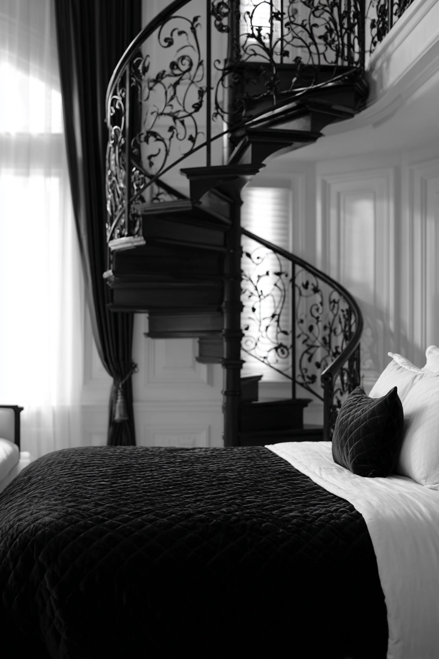 black and white staircase 31