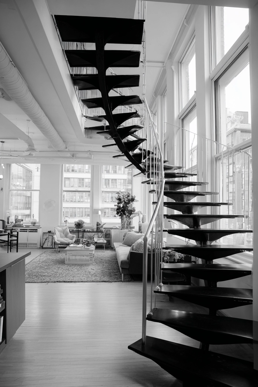 black and white staircase 37
