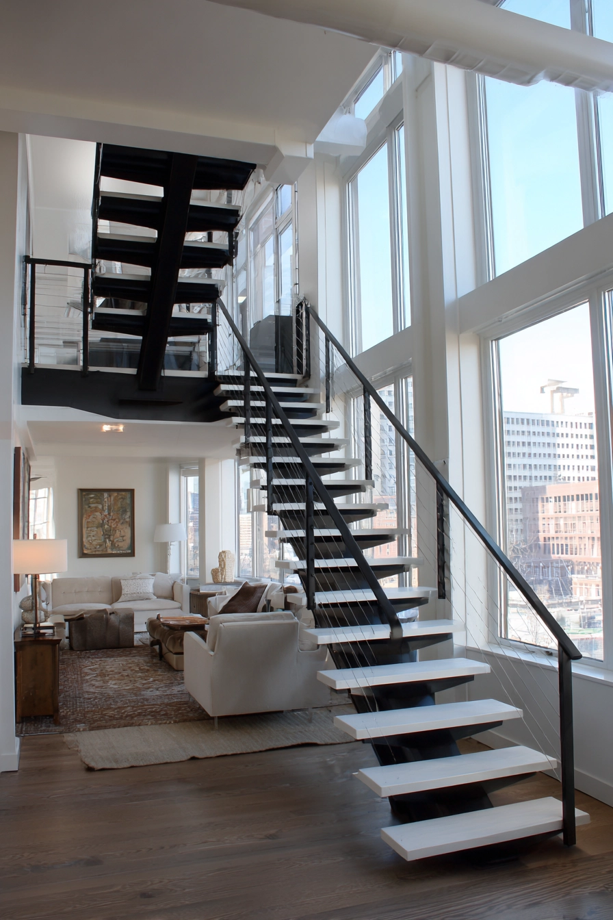 black and white staircase 40