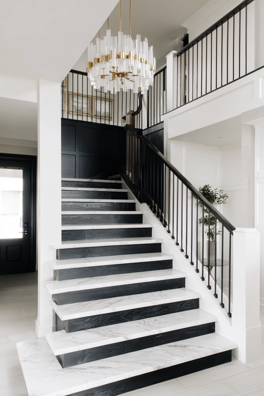 black and white staircase 6