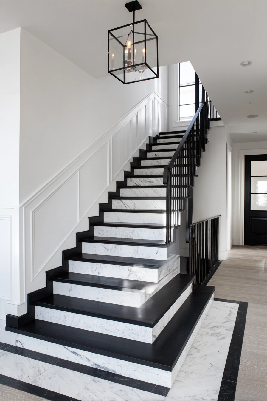 black and white staircase 7