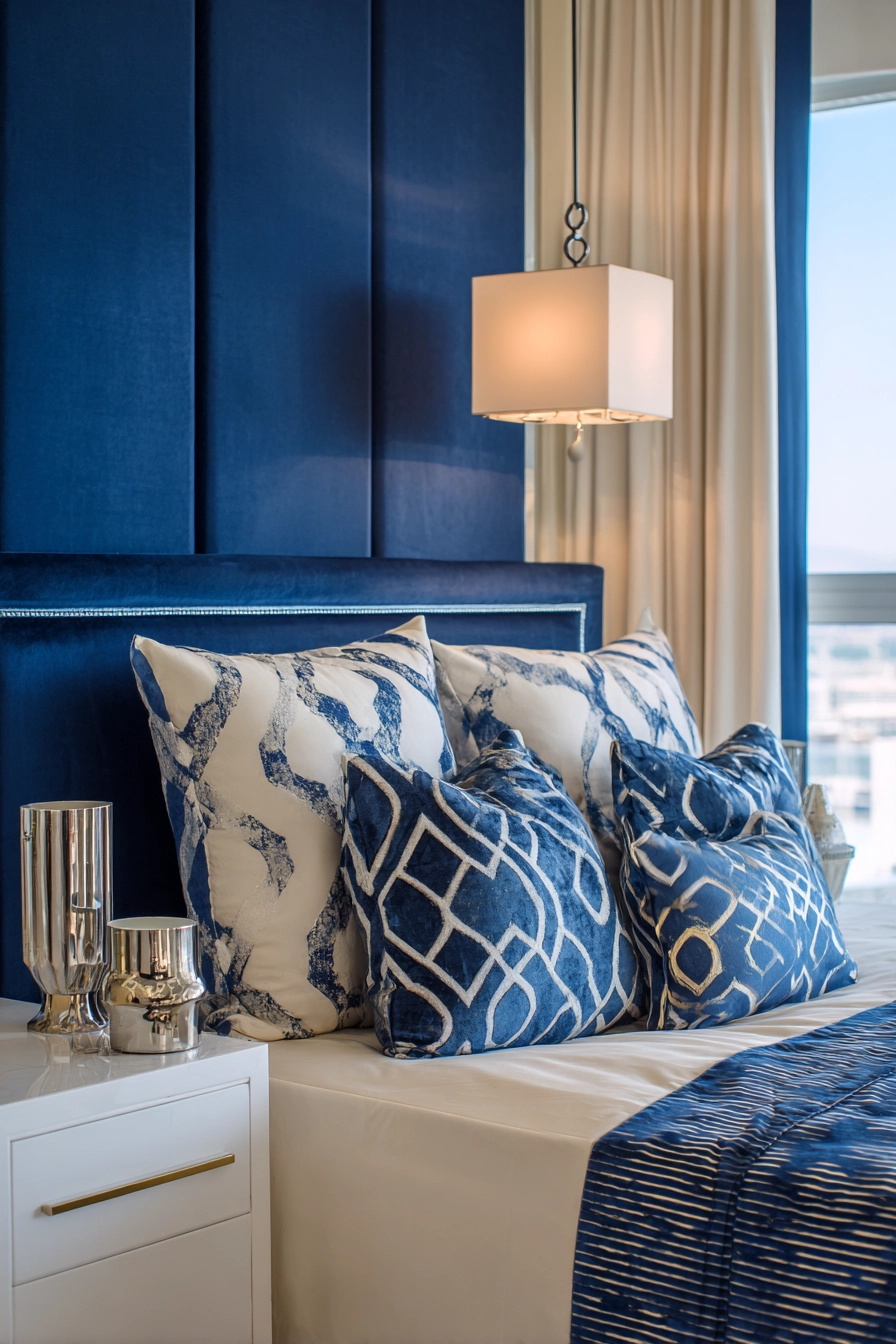 blue and cream bedroom 11