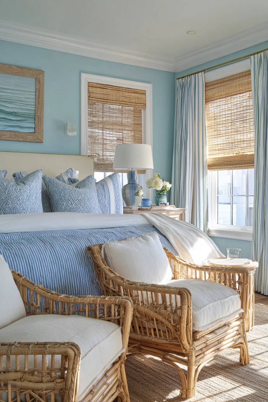 blue and cream bedroom 13